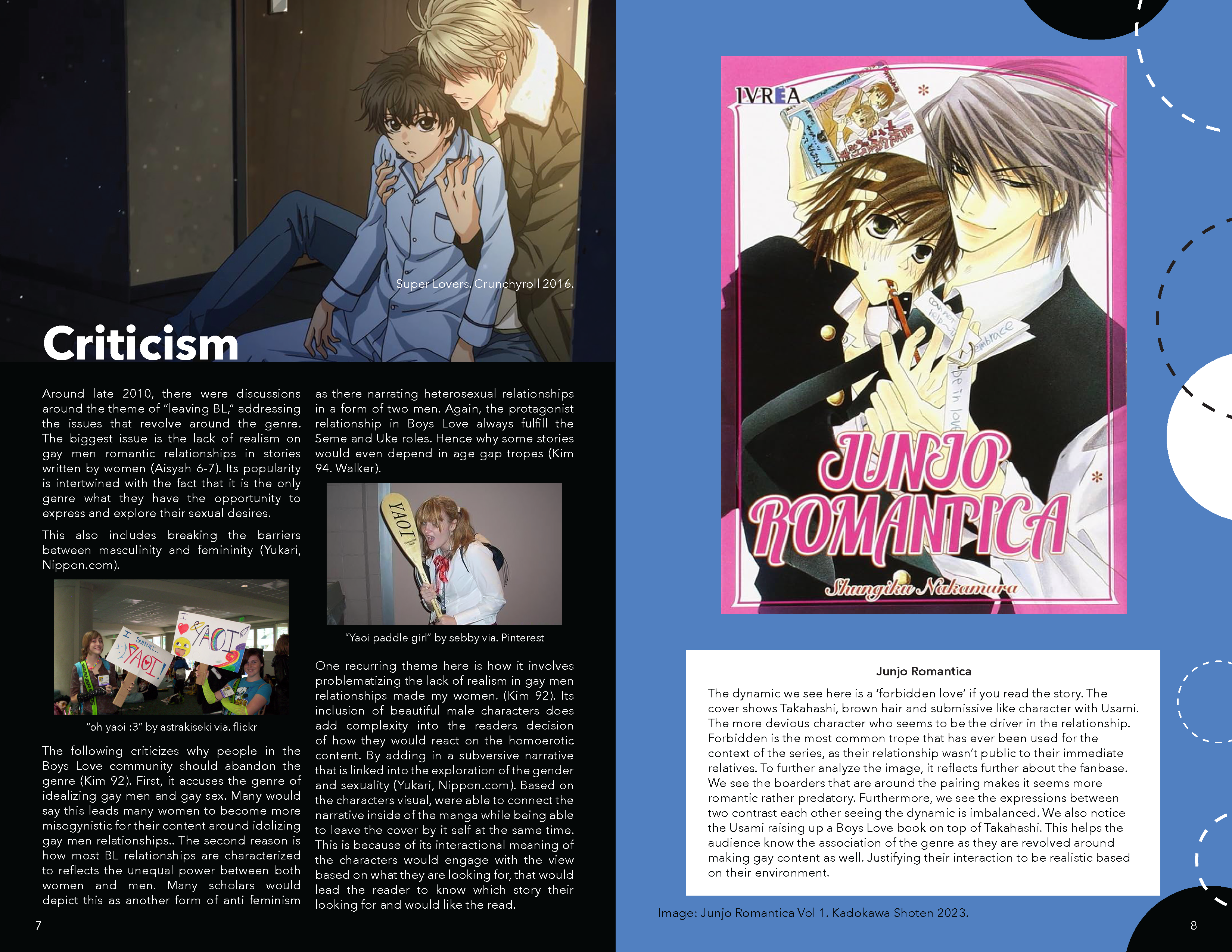 page seven and eight talking about the criticism revolving around the zine