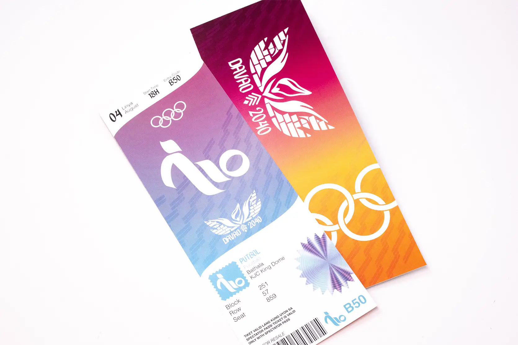 photo mockup of the olympic tickets for soccor