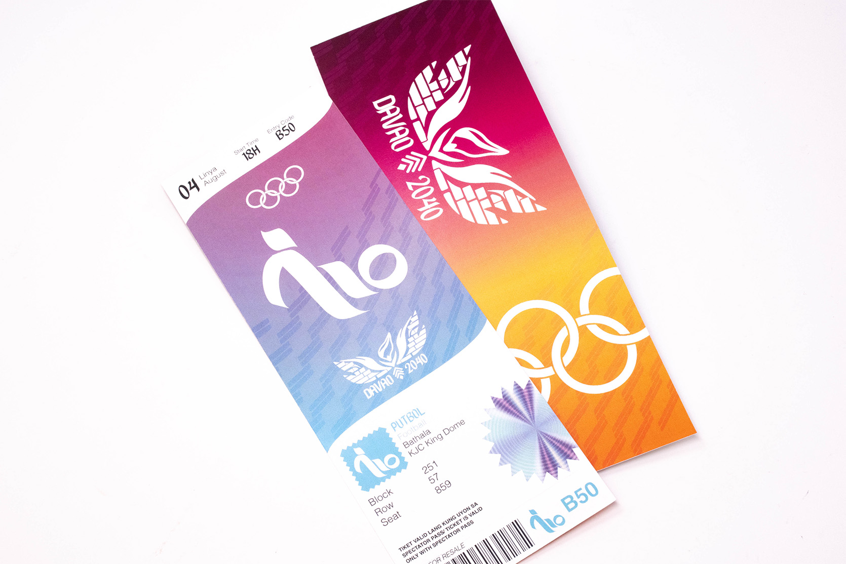 photo mockup of the olympic tickets for soccor