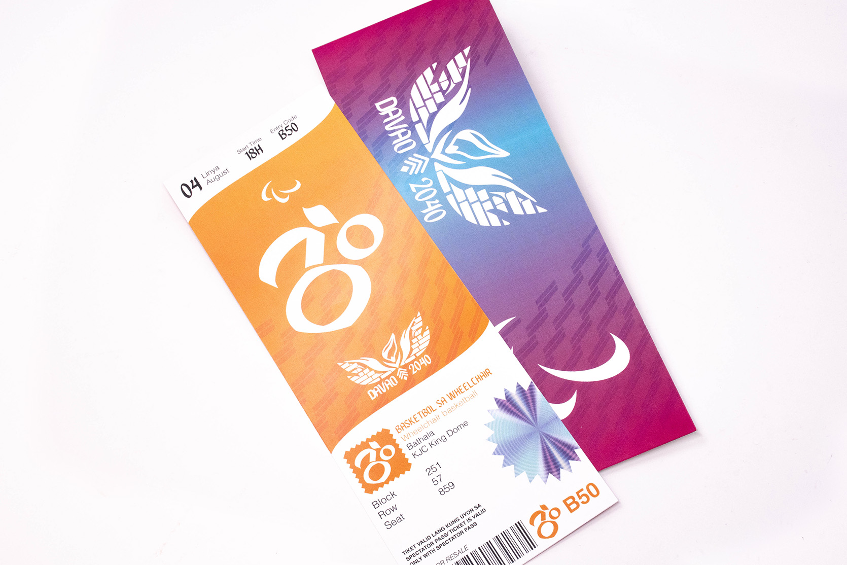 photo mockup of the paralympics tickets for wheelchair basketball